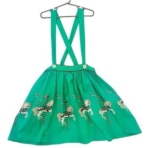 Eleanor Rose Gorgeous Holiday Carousel Horse Skirt w/suspenders - Size 10-12